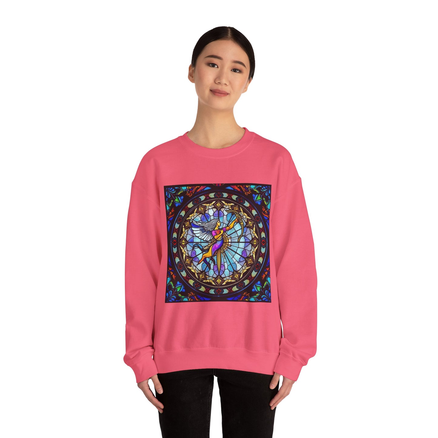 Unisex Heavy Blend™ Crewneck Sweatshirt, Glass, Sagittarius Zodiac Design