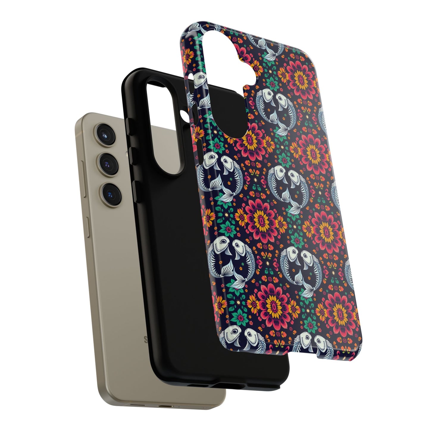 Tough Cases, Pisces, Zodiac v4, Flower Pattern