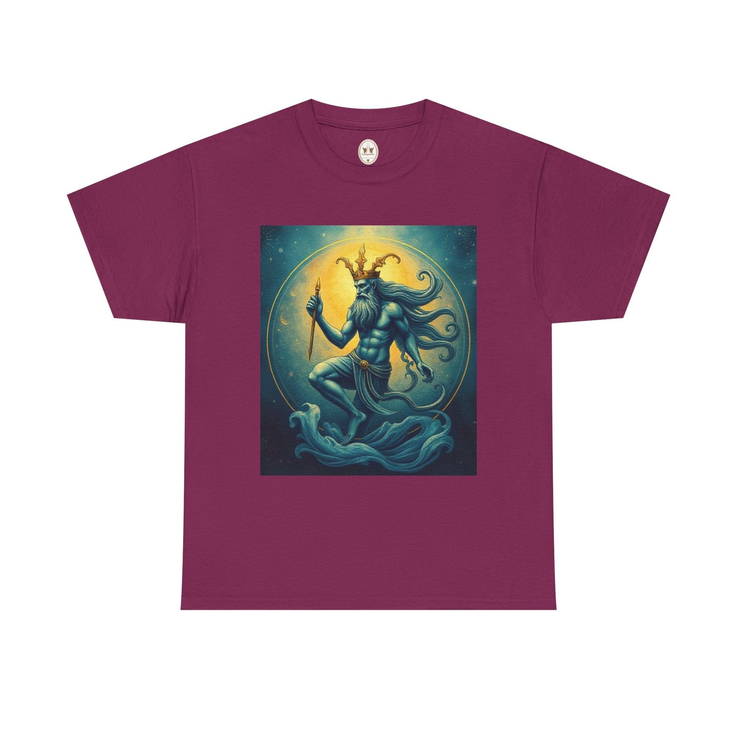 Unisex Heavy Cotton T-Shirt, Aquarius God, Zodiac Design