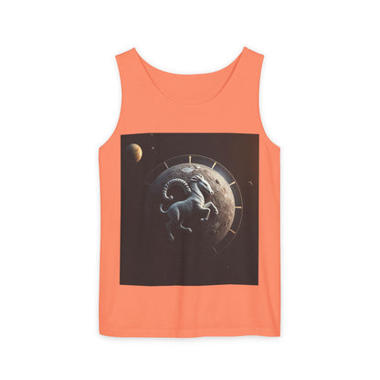 Unisex Garment-Dyed, Tank Top, Aries Design, Planet Animal, 100% Ringspun US cotton