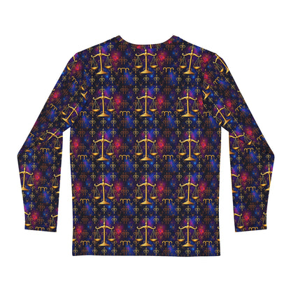 Men's Long Sleeve Shirt, (AOP), Libra, Zodiac v2, Pattern