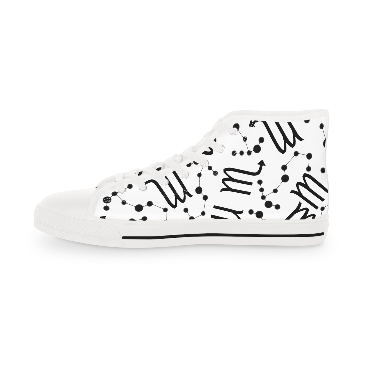 Men's High Top Sneakers, Breathable polyester canvas, Scorpio Zodiac Design