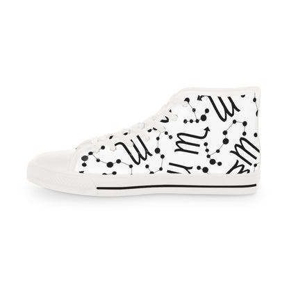Men's High Top Sneakers, Breathable polyester canvas, Scorpio Zodiac Design