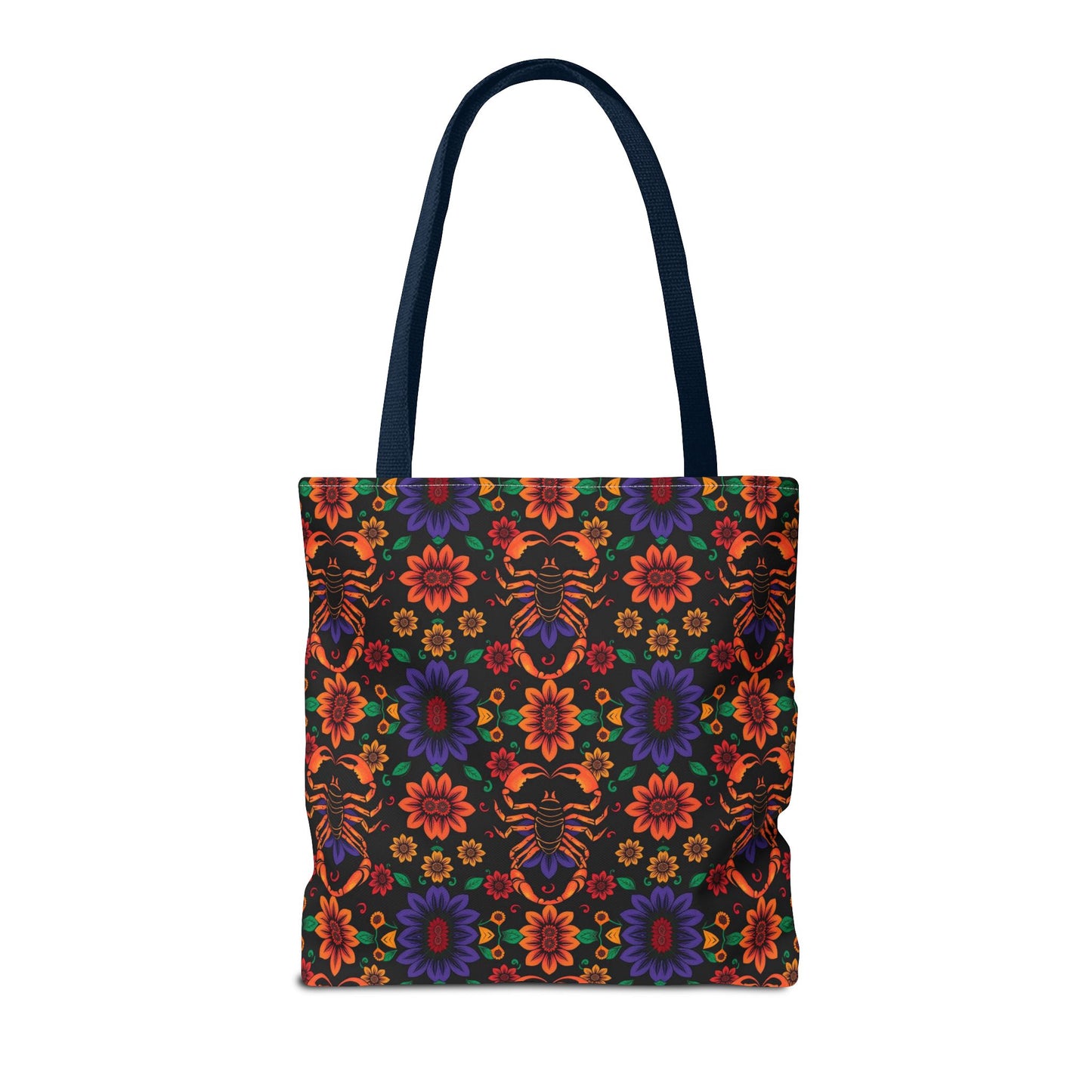 Tote Bag, (AOP), Scorpio, Zodiac v6, Flower Pattern