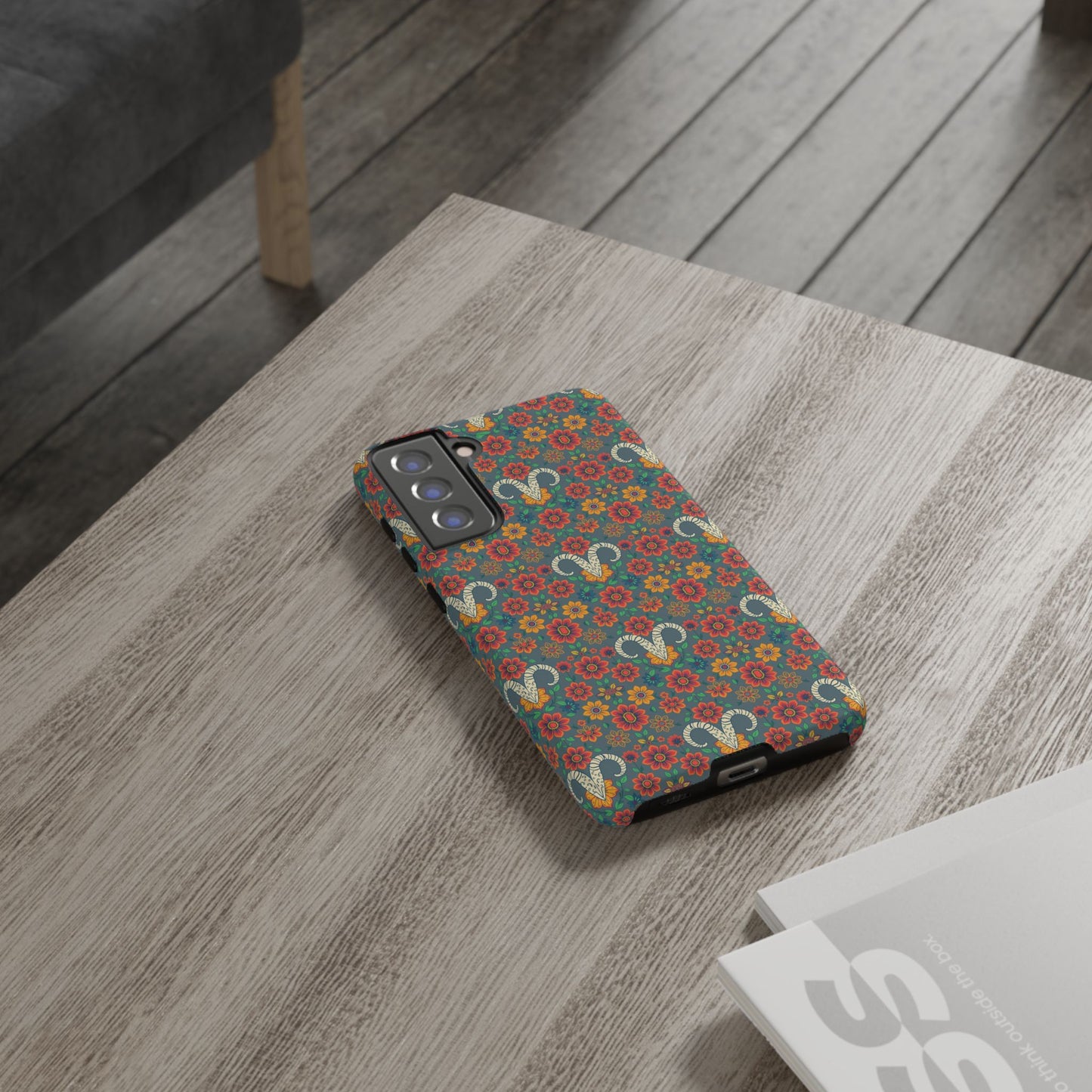 Tough Cases, Aries, Zodiac v3, Flower Pattern
