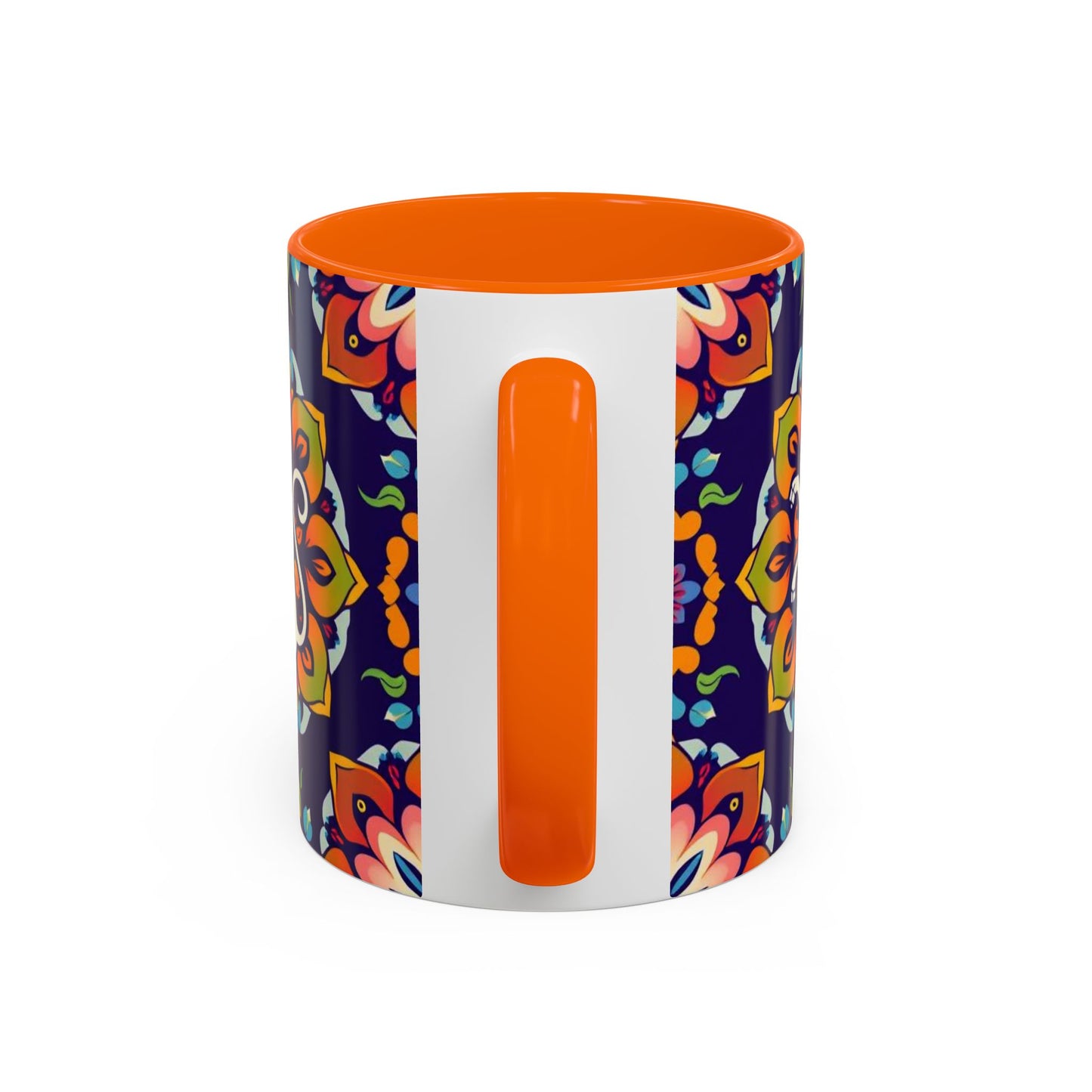 Accent Coffee Mug, Virgo, Zodiac v4. Flower Pattern, (11, 15oz)