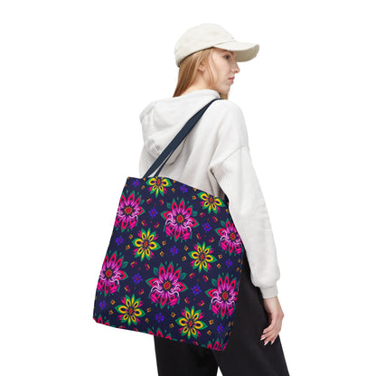 Tote Bag (AOP), Scorpio, Zodiac v2, Flower Pattern
