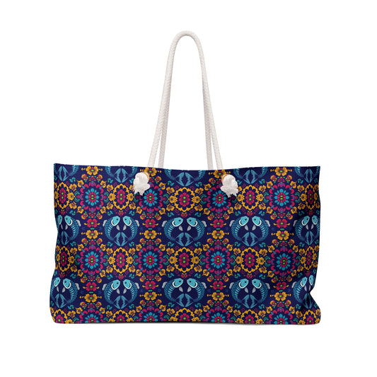 Weekender Bag, Pisces, Zodiac v4, Flower Pattern