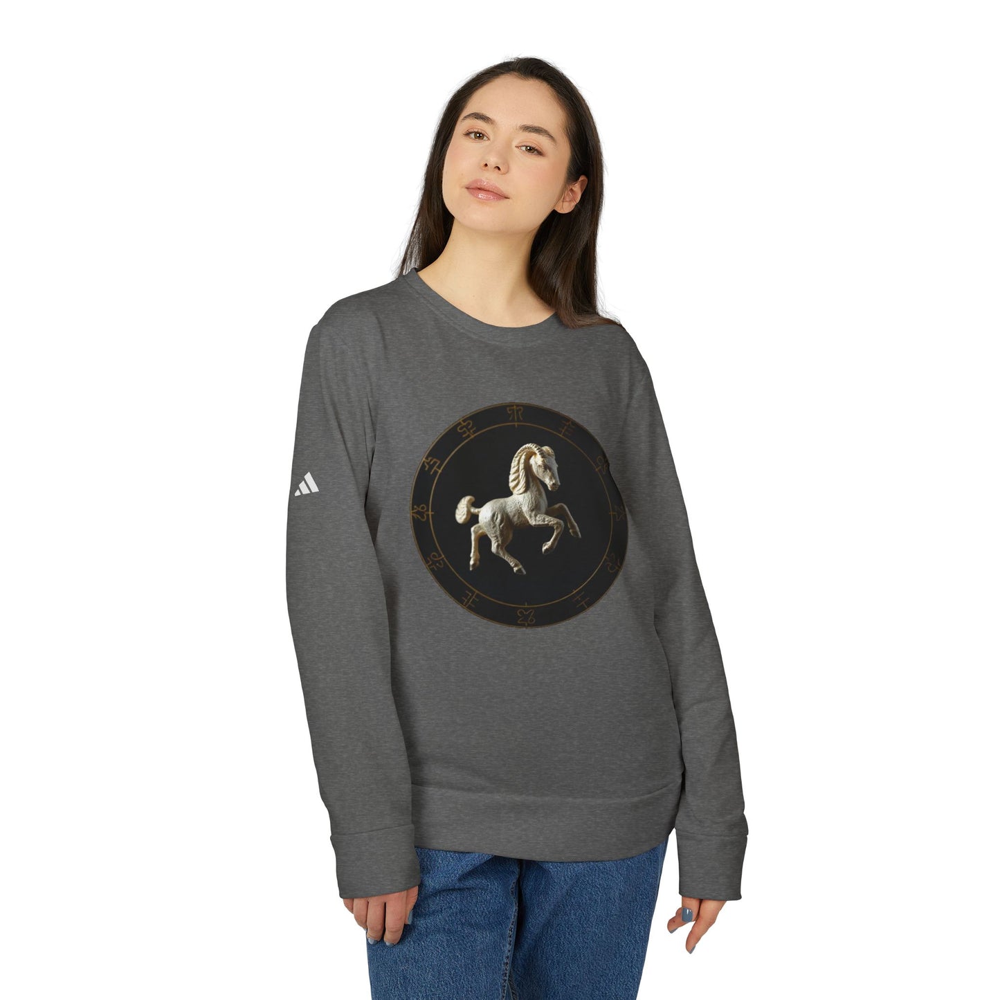 Adidas, Unisex Fleece Crewneck Sweatshirt, Capricorn, Space Animal, Zodiac