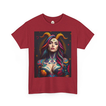 Unisex Heavy Cotton T-Shirt, Capricorn, Zodiac, Sexy Art