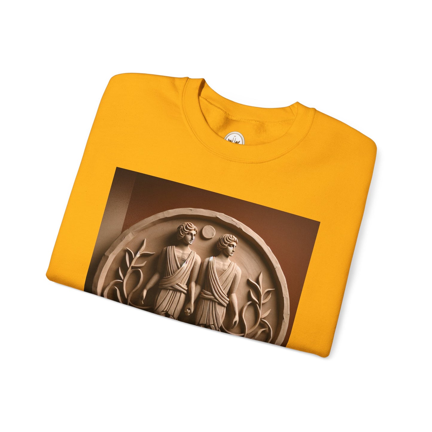 Unisex Heavy Blend™ Crewneck Sweatshirt, Stone Twins, Gemini Zodiac Design