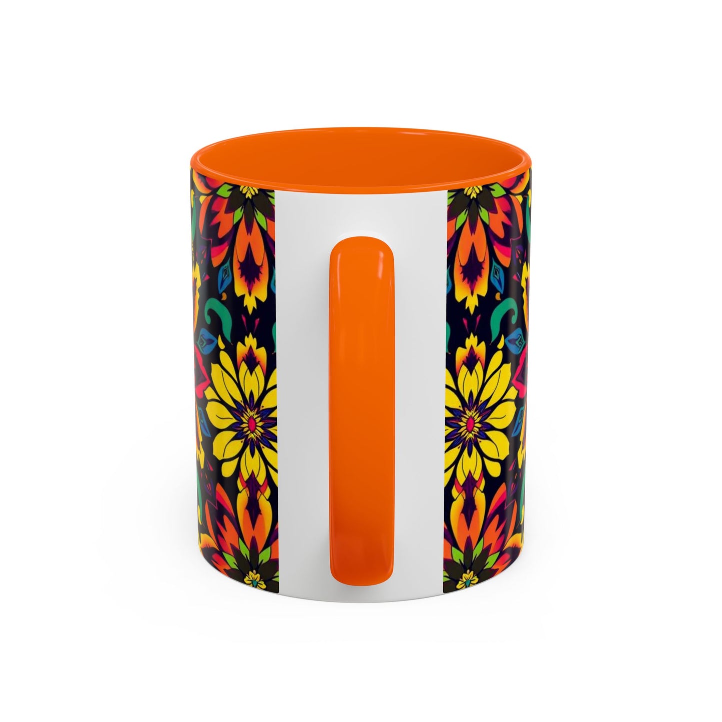 Accent Coffee Mug, Capricorn, Zodiac v4, Flower Pattern, (11, 15oz)