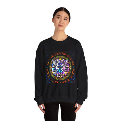 Unisex Heavy Blend™ Crewneck Sweatshirt, Glass 1, Gemini Zodiac Design