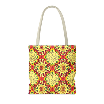 Tote Bag, (AOP), Virgo, Zodiac, Flower Pattern
