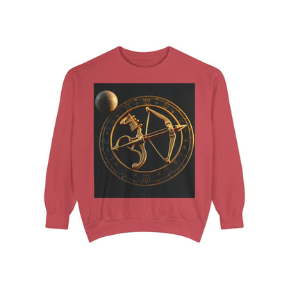 Garment-Dyed Sweatshirt, Unisex, Space Symbol Design, Sagittarius