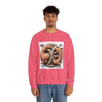 Unisex Heavy Blend™ Crewneck Sweatshirt,Two Fishes  Pisces Zodiac Design