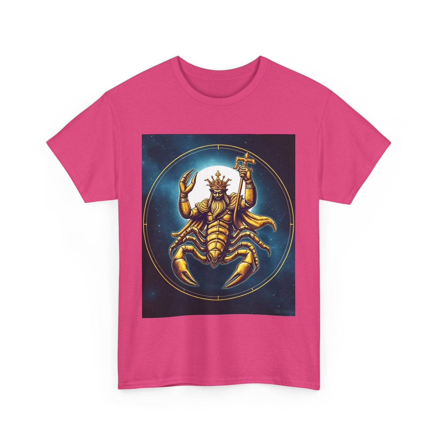 Unisex Heavy Cotton T-Shirt, Moon v1, Scorpio Zodiac Design