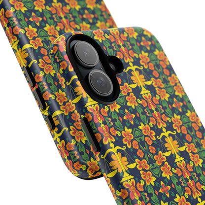 Tough Cases, Libra, Zodiac v3, Flower Pattern