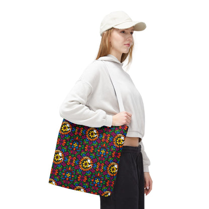 Tote Bag, (AOP), Capricorn, Zodiac v3, Flower Pattern