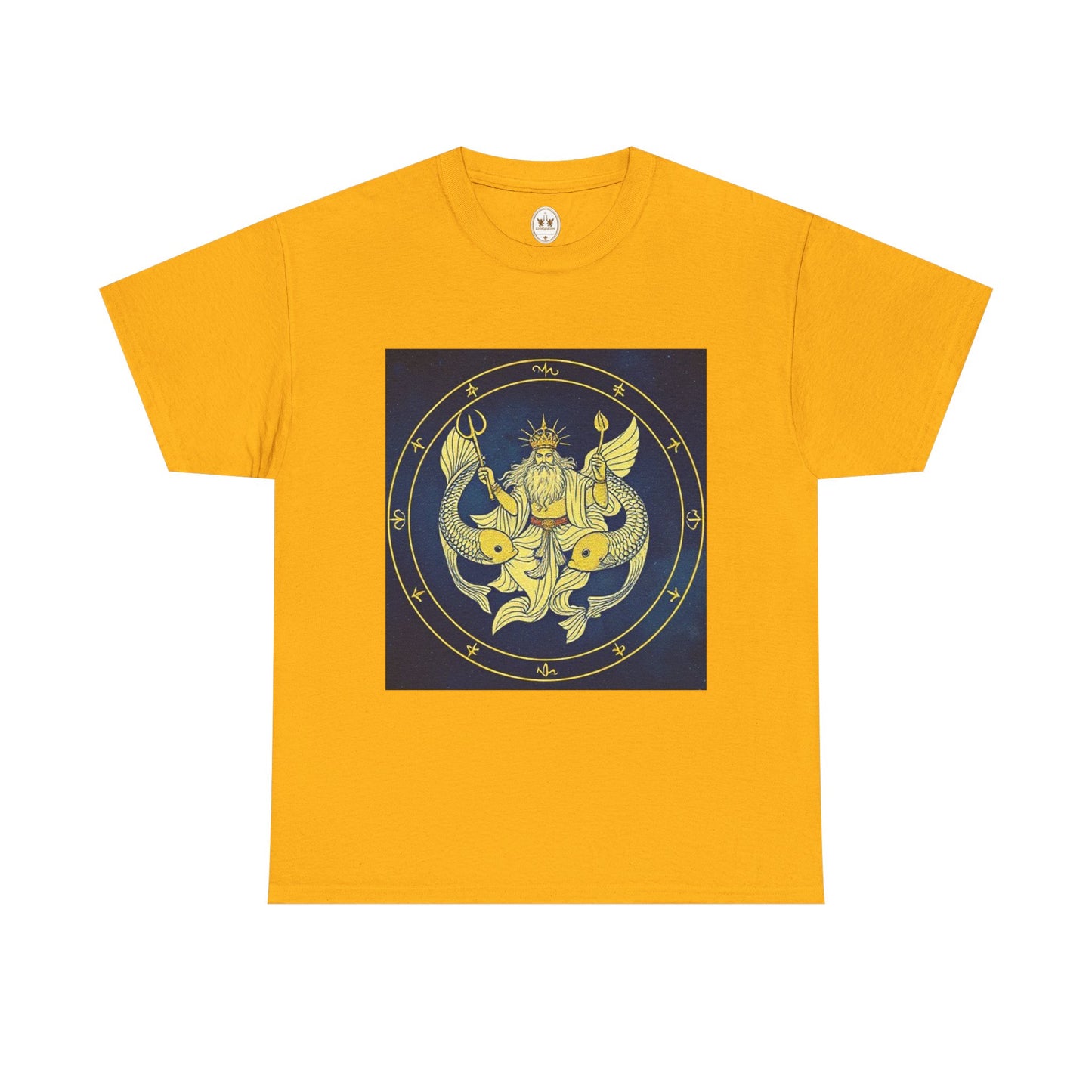 Unisex Heavy Cotton T-Shirt, King of Pisces, Zodiac Design