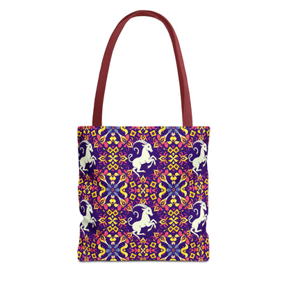 Tote Bag (AOP), Capricorn, Zodiac v2, Flower Pattern