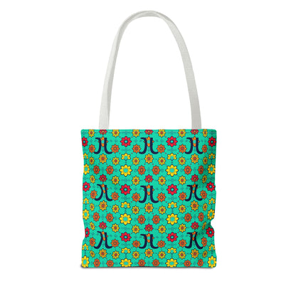 Tote Bag, (AOP), Aquarius, Zodiac, Flower Pattern