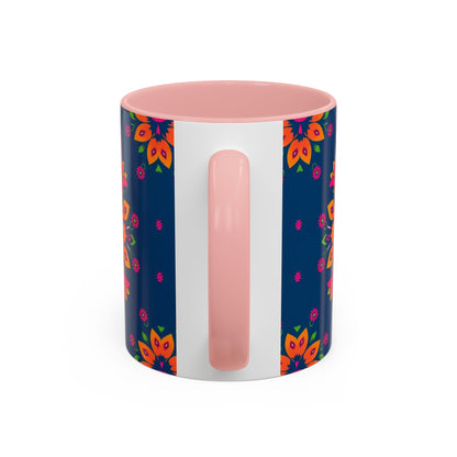 Accent Coffee Mug, Gemini, Zodiac v2, Flower Pattern, (11, 15oz)