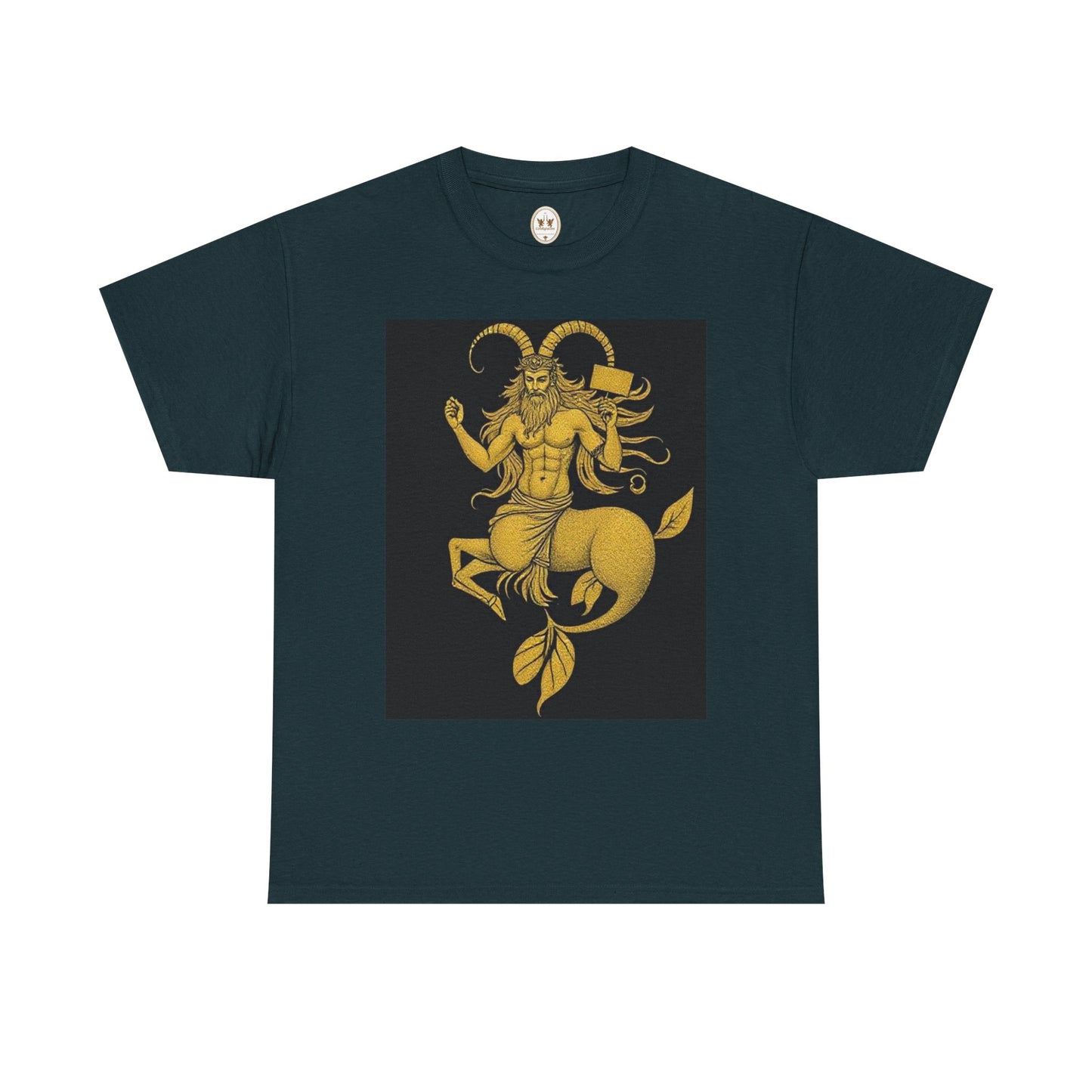 Unisex Heavy Cotton T-Shirt, Capricorn God, Zodiac Design