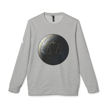 Adidas, Unisex Fleece Crewneck Sweatshirt, Libra, Planet Symbol, Zodiac