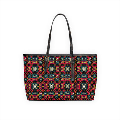 Leather Shoulder Bag, Pisces, Zodiac v3, Shapes Pattern