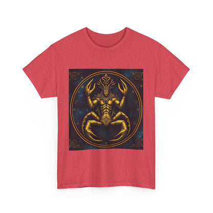 Unisex Heavy Cotton T-Shirt, Scorpion King 1v, Cancer Zodiac Design