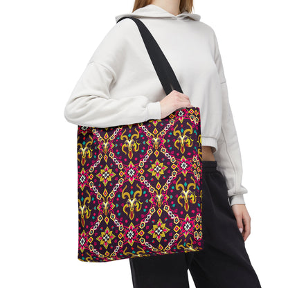 Tote Bag (AOP), Capricorn, Zodiac, Jewel Pattern