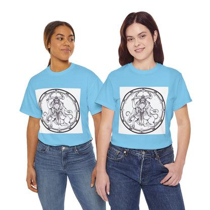 Unisex Heavy Cotton T-Shirt, Bull Centaur, Taurus Zodiac Design