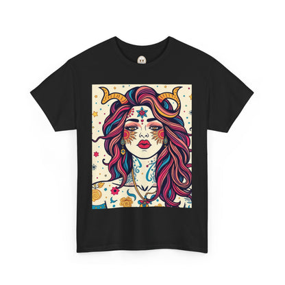 Unisex Heavy Cotton T-Shirt, Virgo, Zodiac v3, Sexy Art