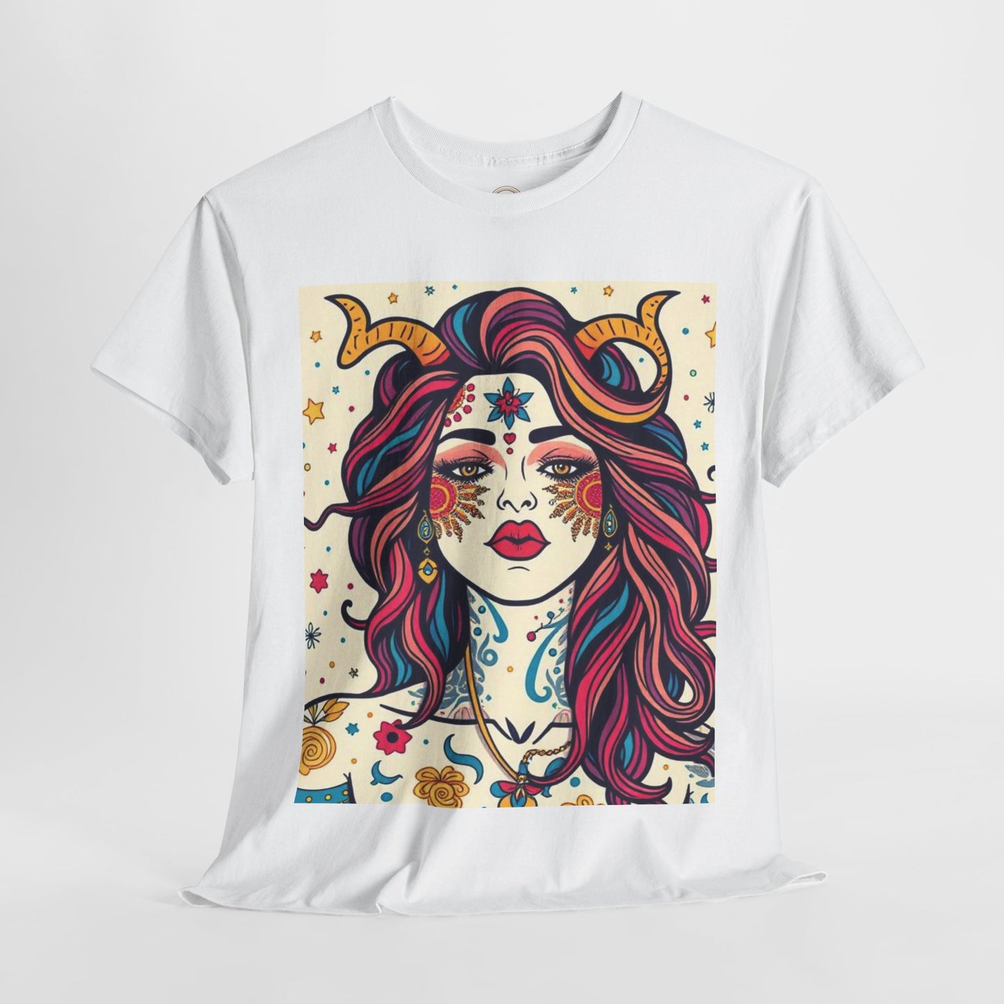 Unisex Heavy Cotton T-Shirt, Virgo, Zodiac v3, Sexy Art