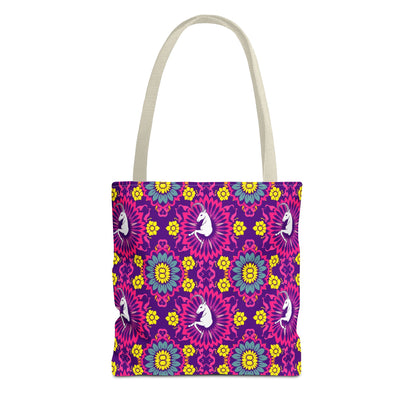 Tote Bag, (AOP), Capricorn, Zodiac v5, Flower Pattern