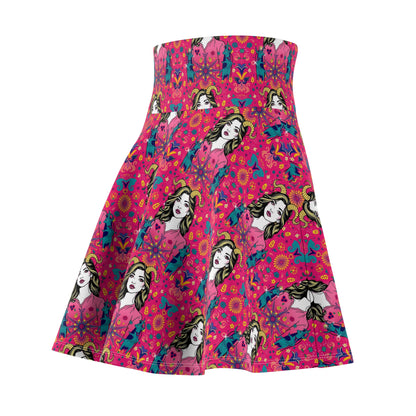 Women's Skater Skirt, (AOP), Capricorn, Zodiac v4, Sexy Pattern