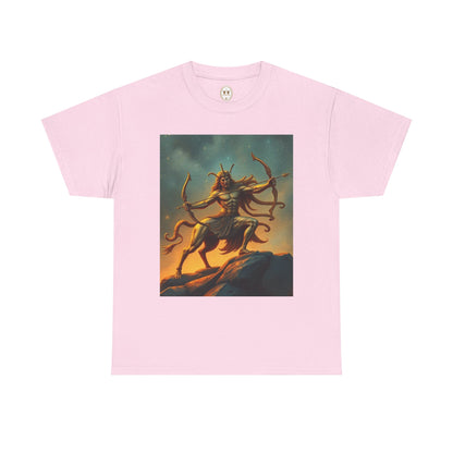 Unisex Heavy Cotton T-Shirt, Arrow Centaur v1, Sagittarius Zodiac Design