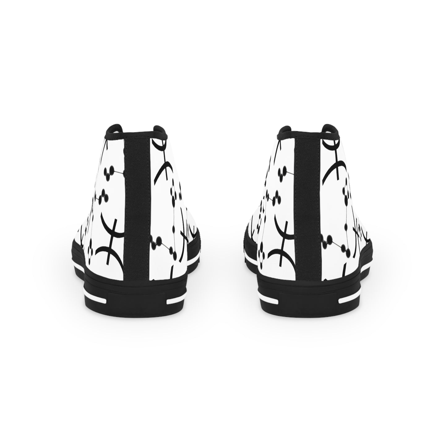 Men's High Top Sneakers, Breathable polyester canvas, Pisces Zodiac Design