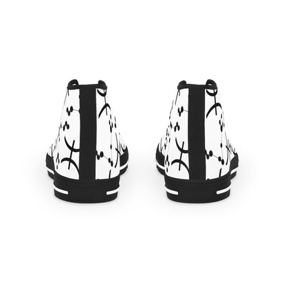 Men's High Top Sneakers, Breathable polyester canvas, Pisces Zodiac Design