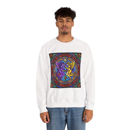 Unisex Heavy Blend™ Crewneck Sweatshirt, Glass, Gemini Zodiac Design