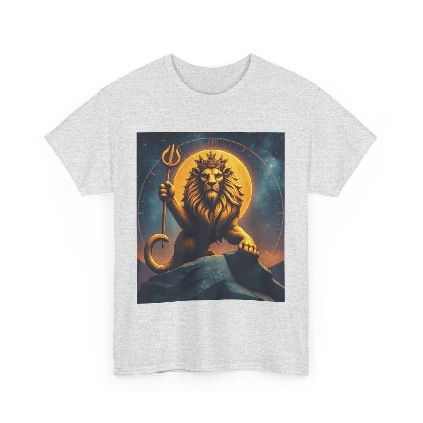 Unisex Heavy Cotton T-Shirt, King of Lion v3, Leo Zodiac Design