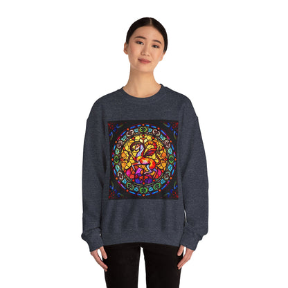 Unisex Heavy Blend™ Crewneck Sweatshirt, Glass 1, Aries Zodiac Design