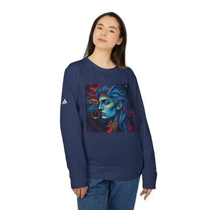 Adidas, Unisex Fleece Crewneck Sweatshirt, Libra, Pop Art, Zodiac