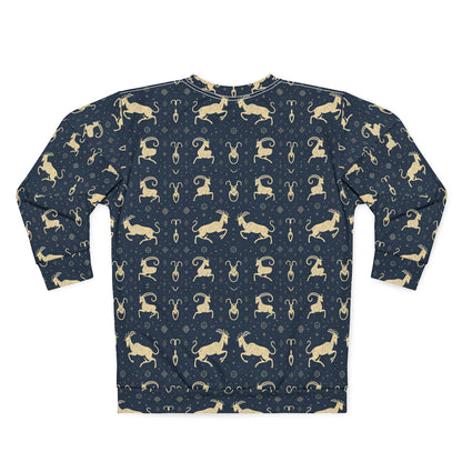 Unisex Sweatshirt, Zodiac Design, Pattern, Capricorn, AOP