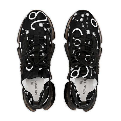 Men's Mesh Sneakers, Leo Zodiac Sign, AOP, Black