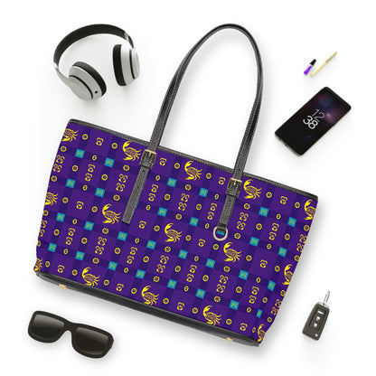 Leather Shoulder Bag, Scorpio, Zodiac, Shapes Pattern