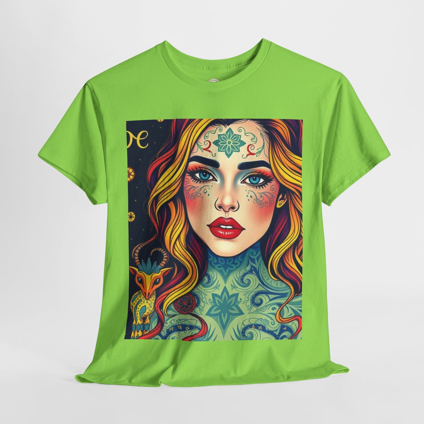 Unisex Heavy Cotton T-Shirt, Aquarius, Zodiac v2, Sexy Art