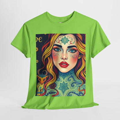 Unisex Heavy Cotton T-Shirt, Aquarius, Zodiac v2, Sexy Art