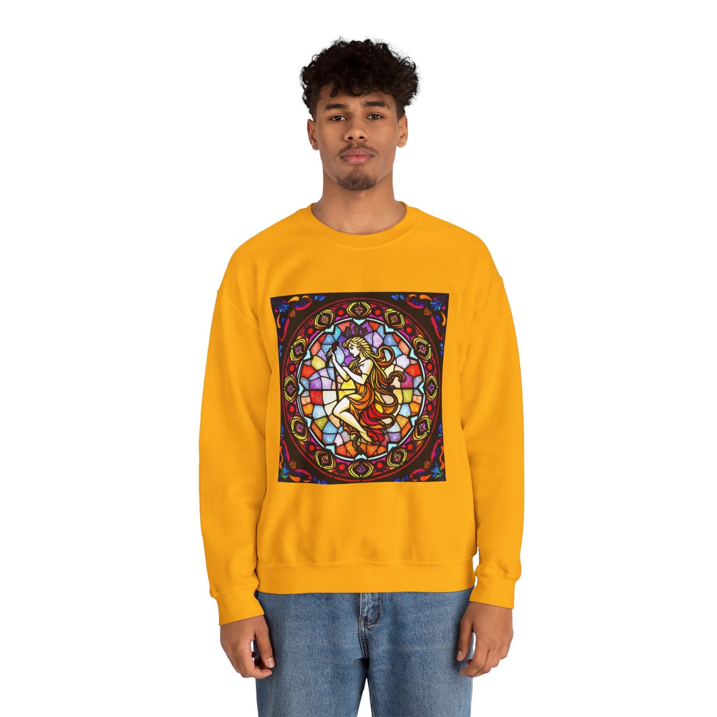Unisex Heavy Blend™ Crewneck Sweatshirt, Glass, Virgo Zodiac Design